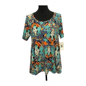Lularoe Perfect T Medium Disney Pocahontas Half Sleeve Swing Tunic Top NWT